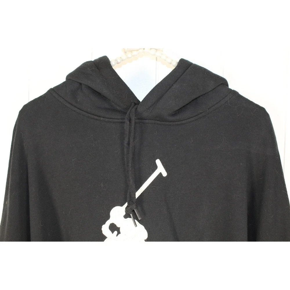 Polo Ralph Lauren Big Pony Black Hoodie Poncho Sweatshirt SZ M/L